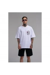 Unisex Oversized T-shirt - White - Rose