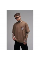 Unisex Oversized T-shirt - Brown - Rose