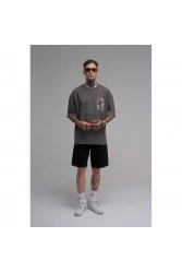 Unisex Oversized T-shirt - Gray - Rose