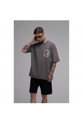 Unisex Oversized T-shirt - Gray - Rose