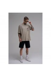 Unisex Oversized T-shirt - Khaki - Rose