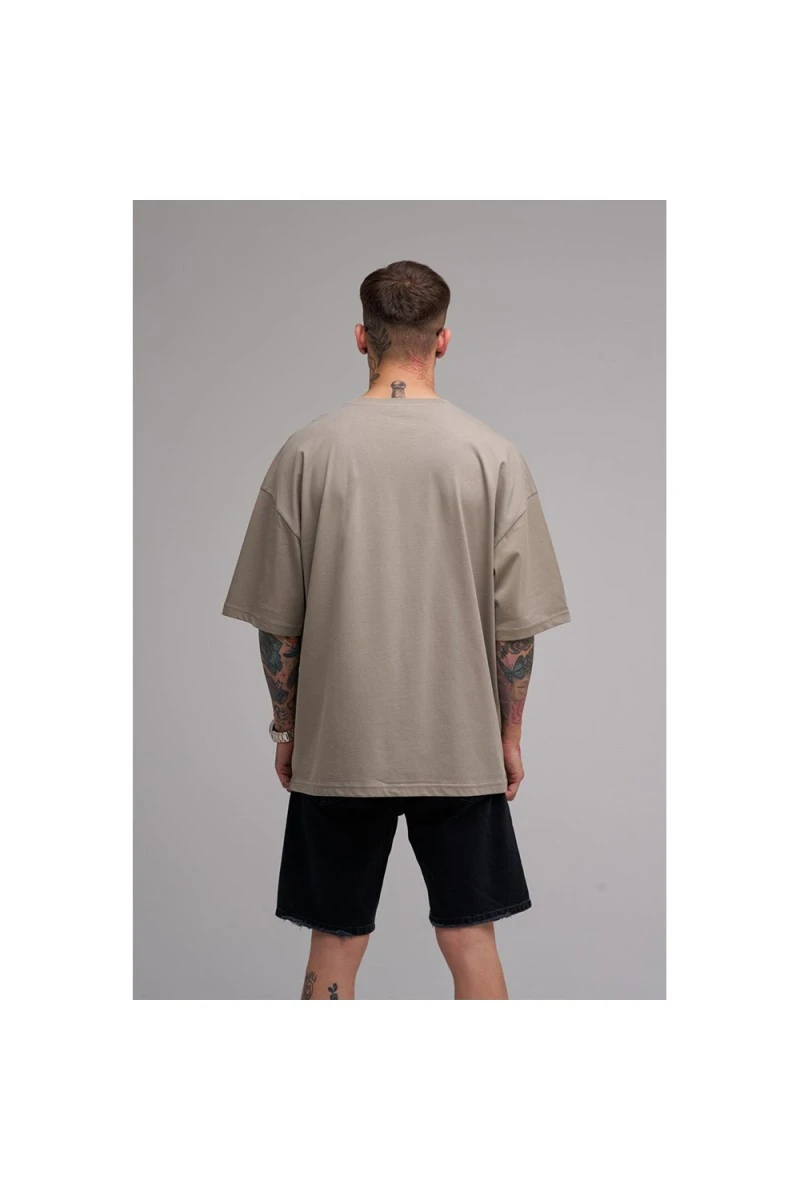 Unisex Oversized T-shirt - Khaki - Rose