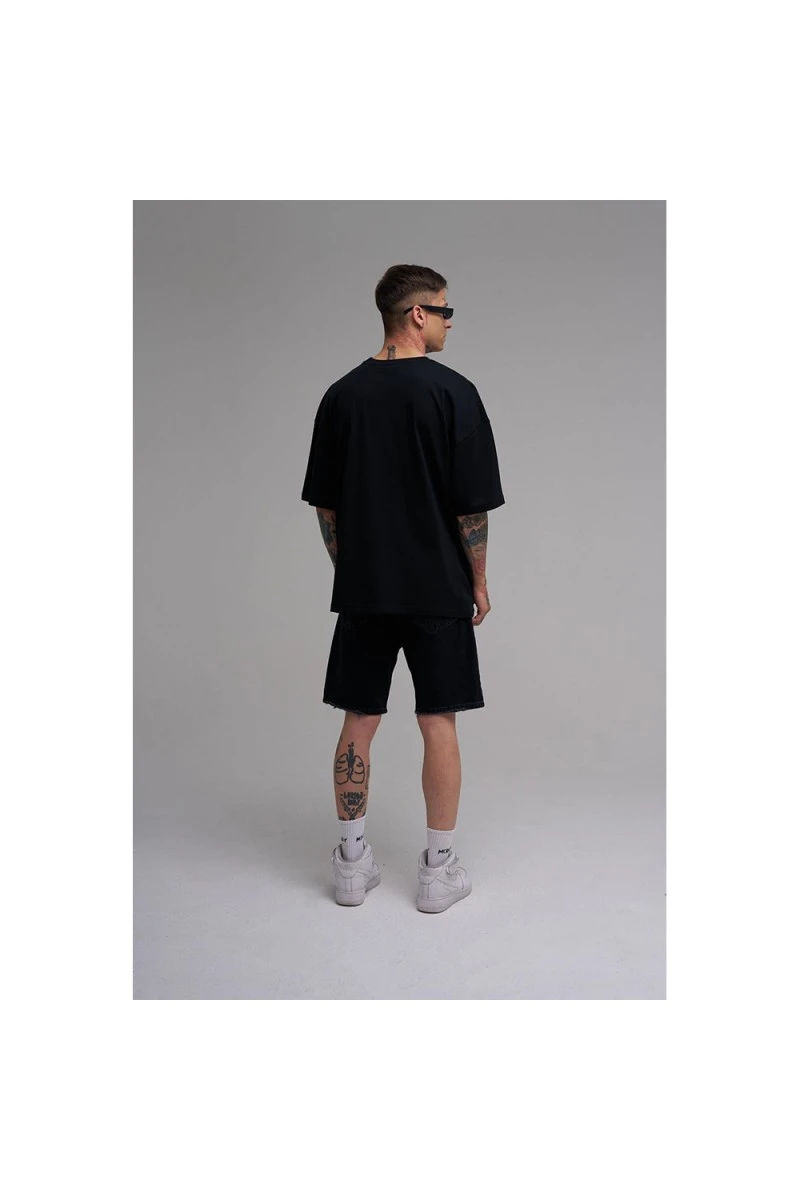 Unisex Oversized T-shirt - Black - Rose