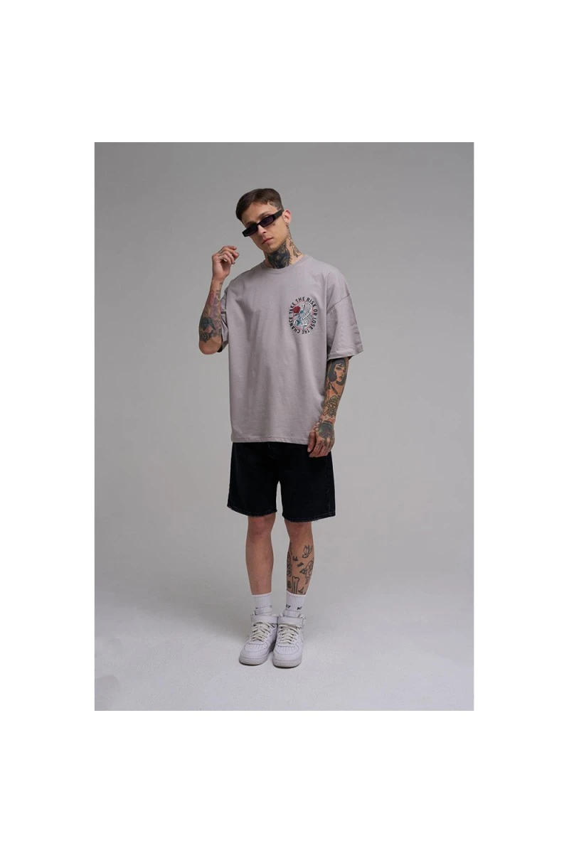 Unisex Oversized T-shirt - Ice Gray - Rose