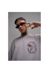 Unisex Oversized T-shirt - Ice Gray - Rose