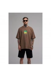 Unisex Oversized T-shirt - Brown - Duck