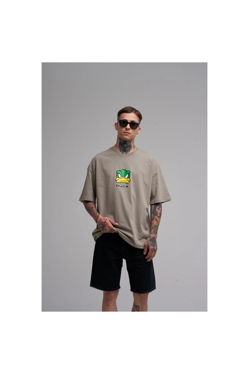 Unisex Oversized T-shirt - Khaki - Duck