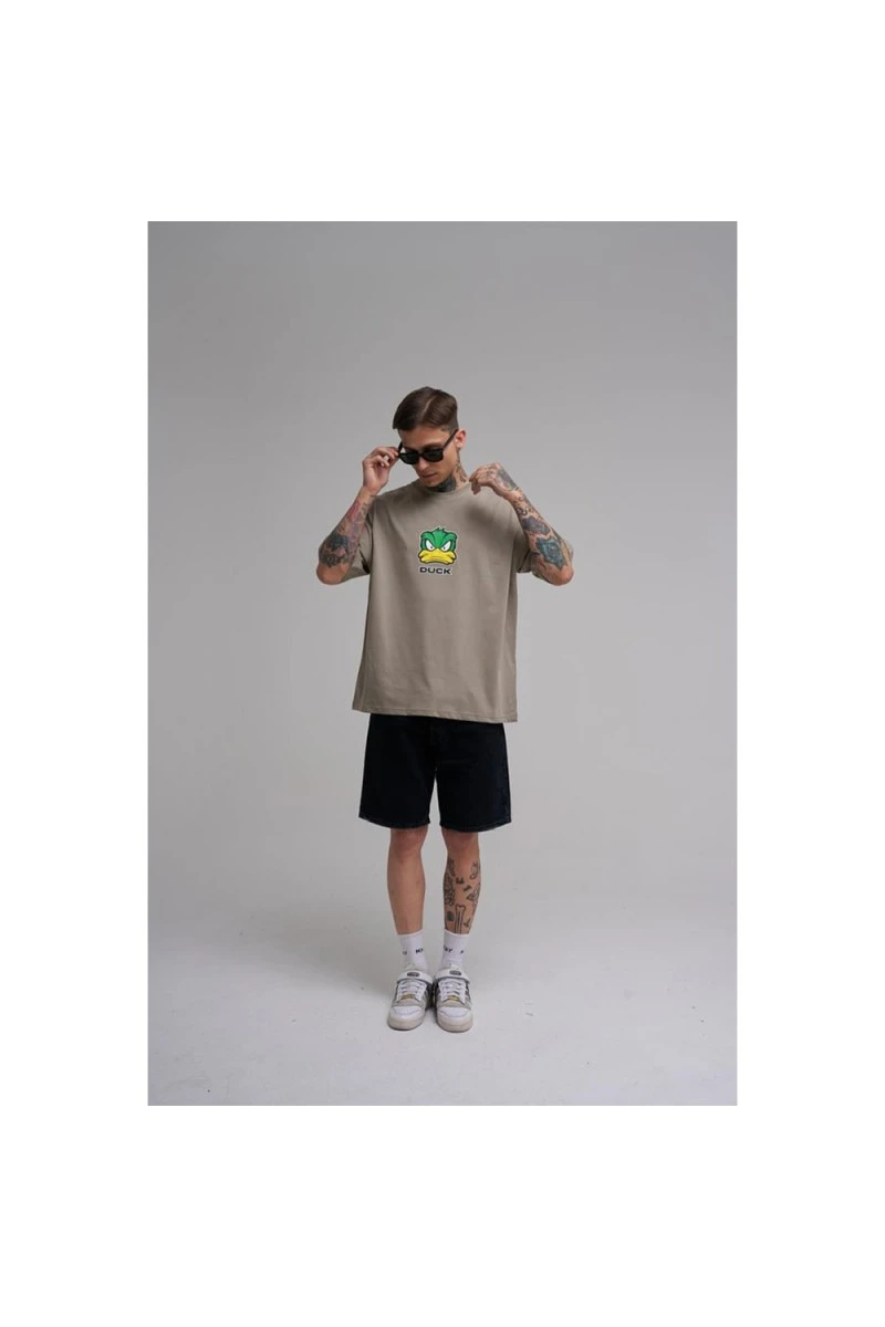 Unisex Oversized T-shirt - Khaki - Duck