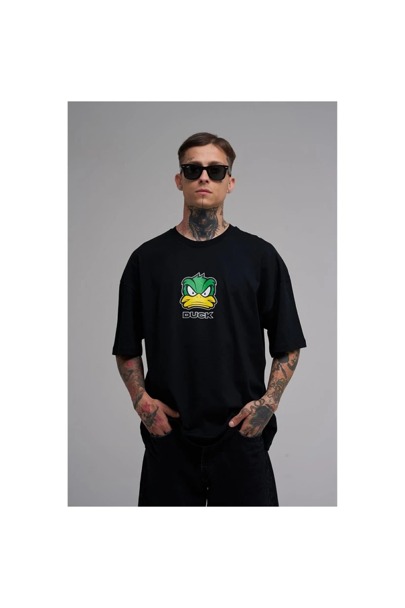 Unisex Oversized T-shirt - Black - Duck