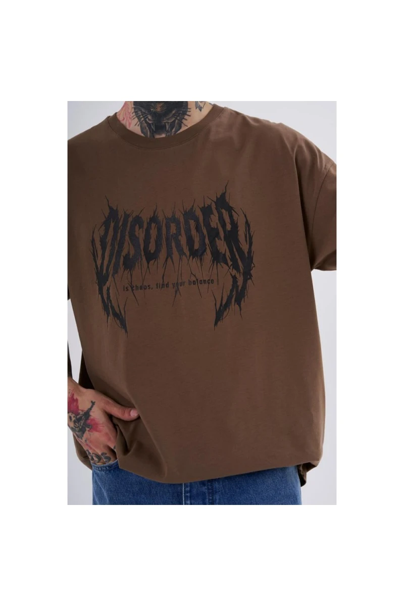 Unisex Oversized T-shirt - Brown - Disorder