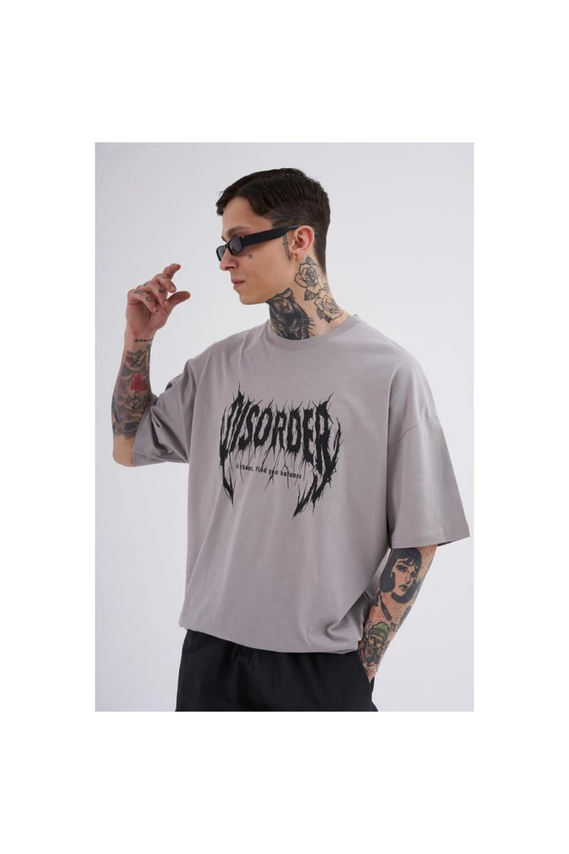 Unisex Oversized T-shirt - Gray - Disorder