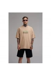 Unisex Oversized T-shirt - Beige - Hunt Your Dream