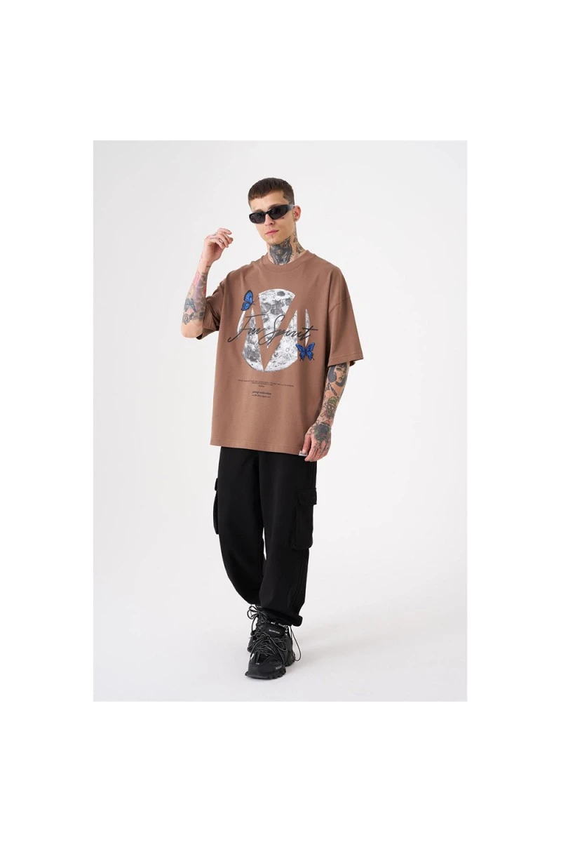 Unisex Oversized T-shirt - Brown - Free Spirit