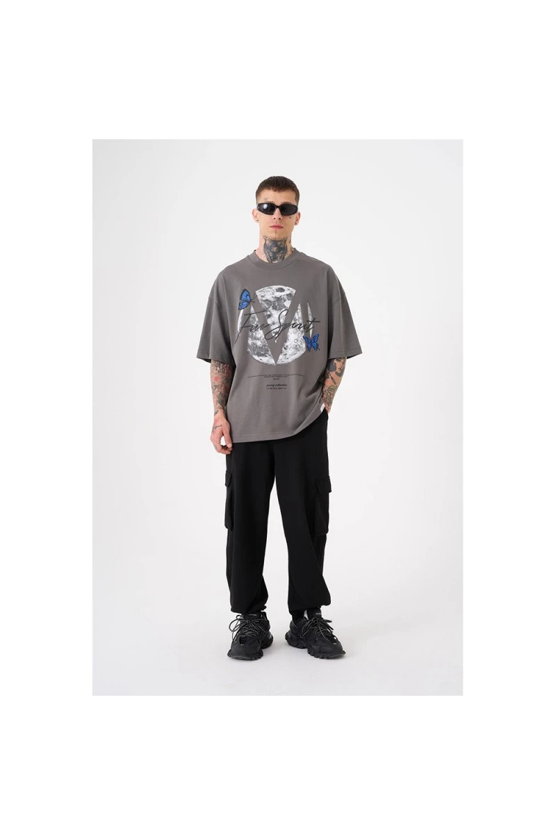 Unisex Oversized T-shirt - Dark Gray - Free Spirit