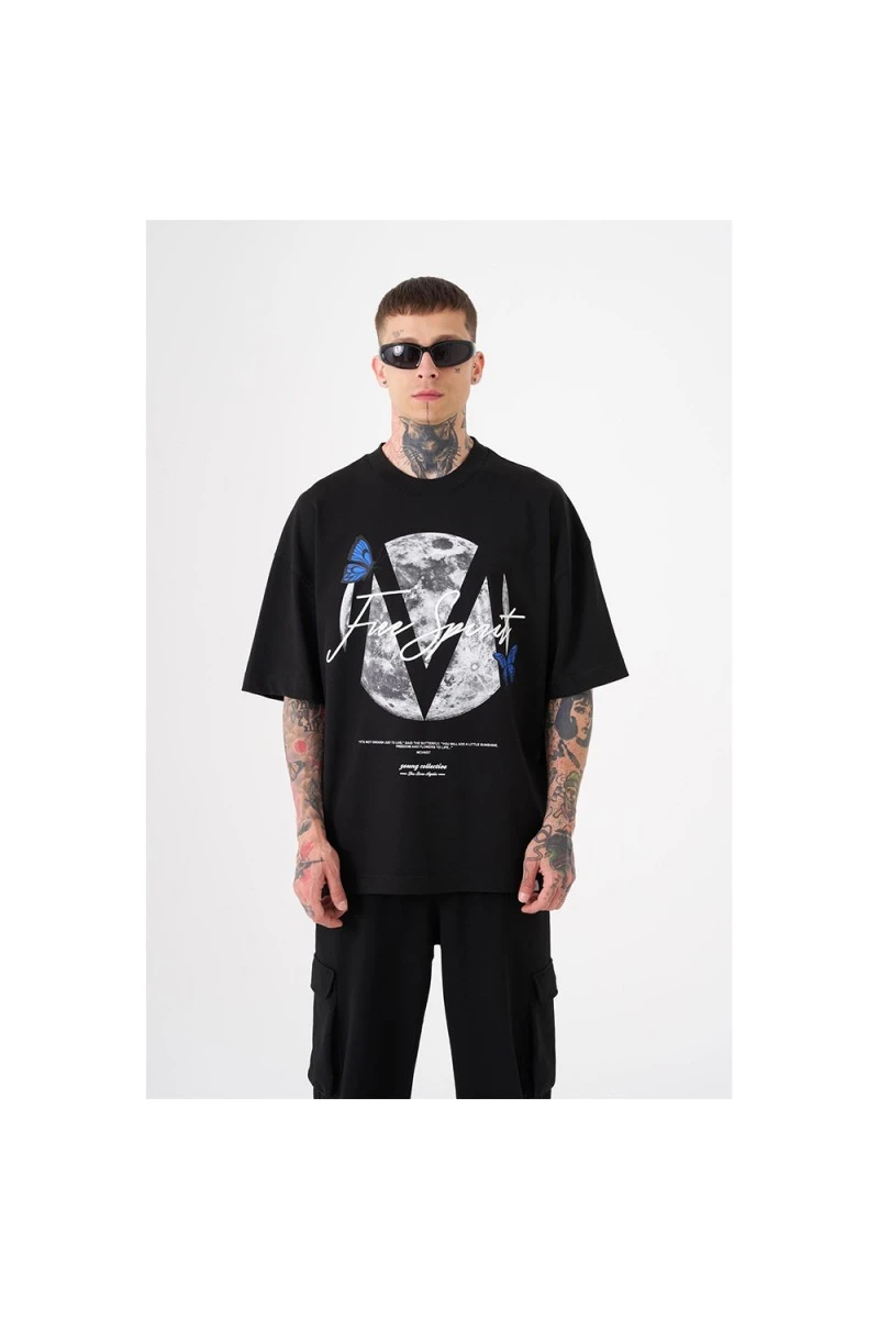 Unisex Oversized T-shirt  - Black - Free Spirit