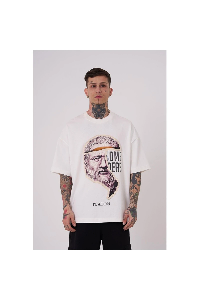 Unisex Oversized T-shirt - Ecru - Platon