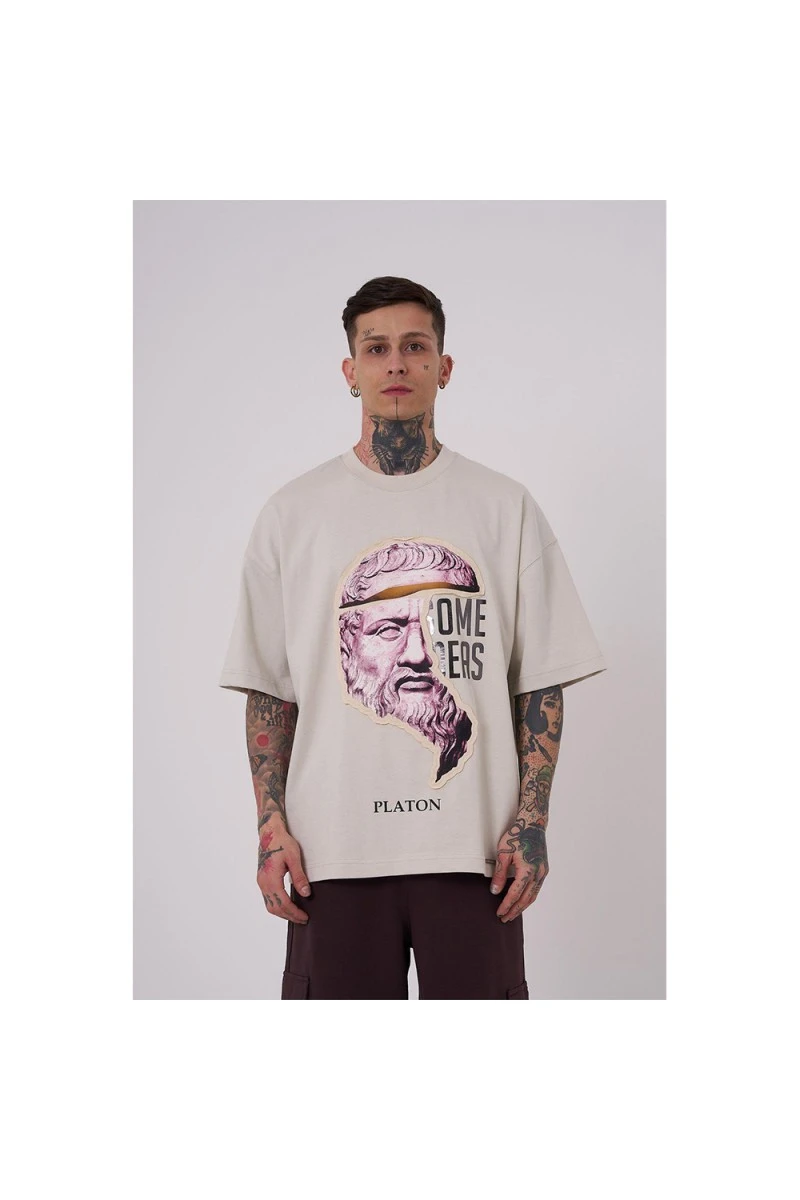 Unisex Oversized T-shirt - Gray - Platon