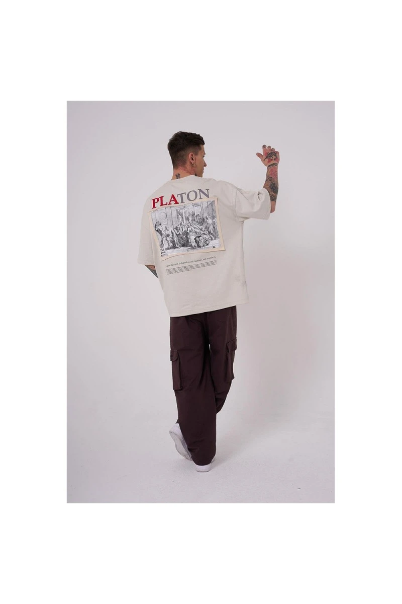 Unisex Oversized T-shirt - Gray - Platon