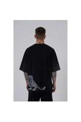 Unisex Oversized T-shirt - Black - Leopard