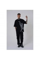 Unisex Oversized T-shirt - Black - Leopard