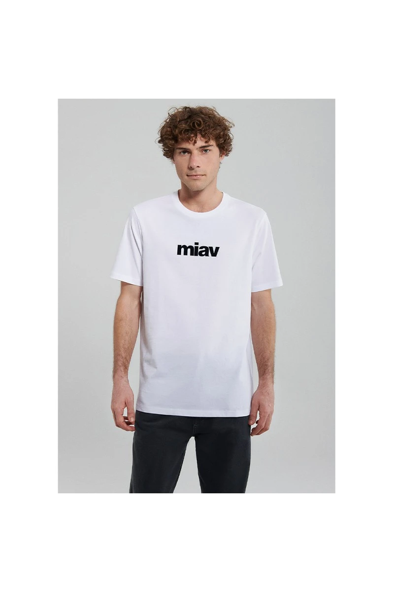 Mens T-shirt - White Black - Miav