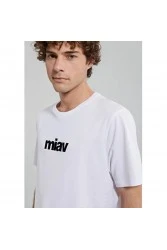 Mens T-shirt - White Black - Miav