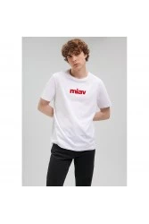 Mens T-shirt - White Red - Miav