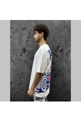 Mens Oversized T-shirt - White - Skeleton