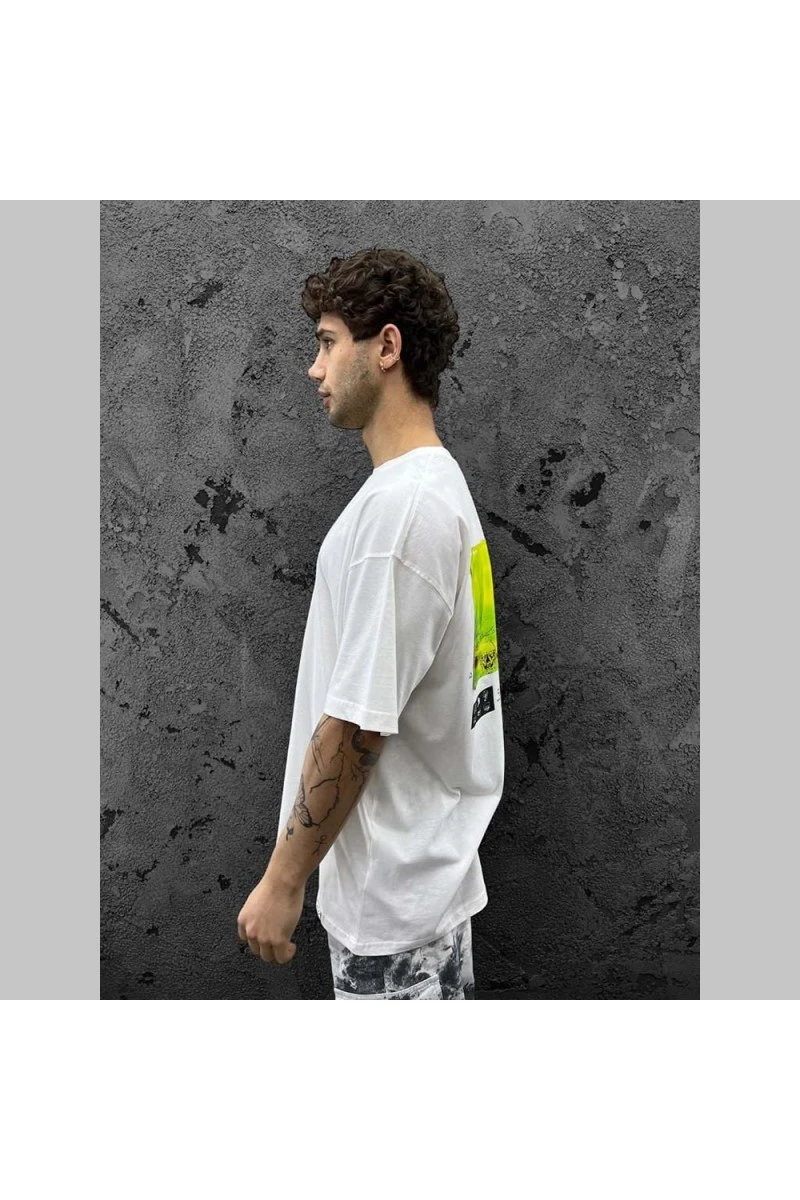 Mens Oversized T-shirt - White - Chaos