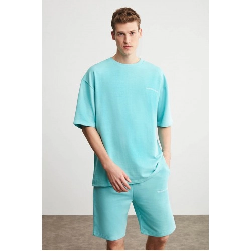 Mens Short Track Suit - Comfort Fit - Mint Green