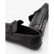 Mens Genuine Leather Loafer Shoes - Black - 002