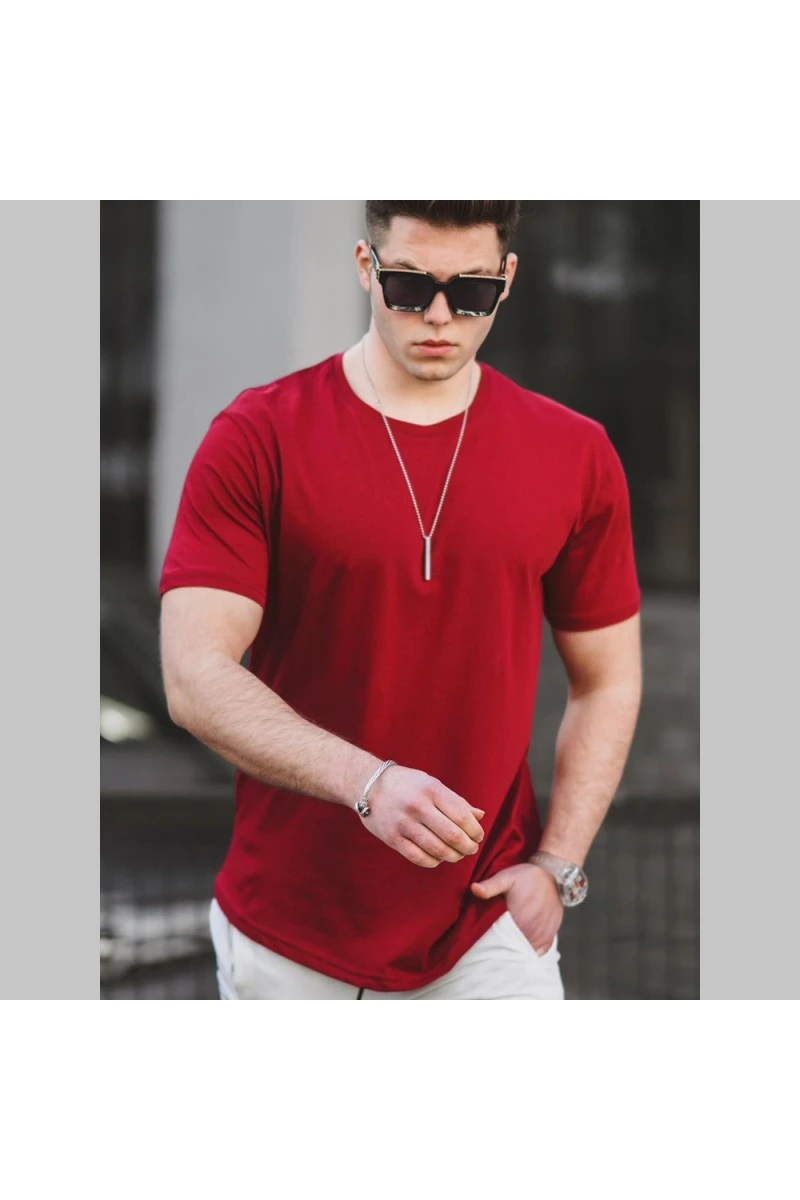 Mens T-shirt - Claret Red - 4951