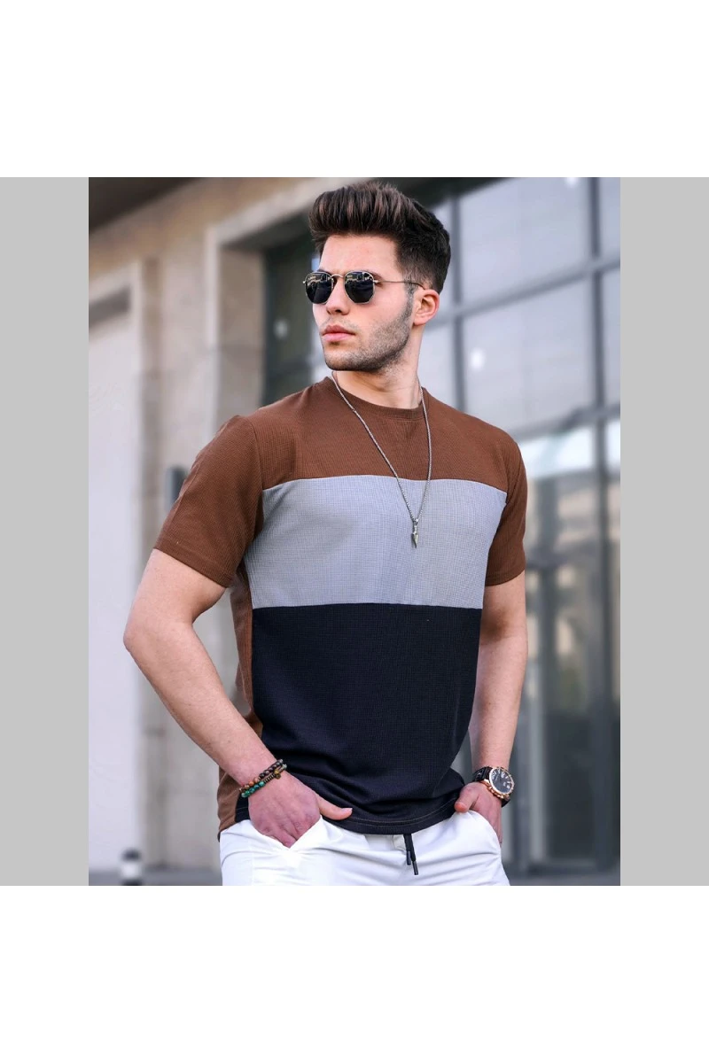 Mens T-shirt - Brown - 5826