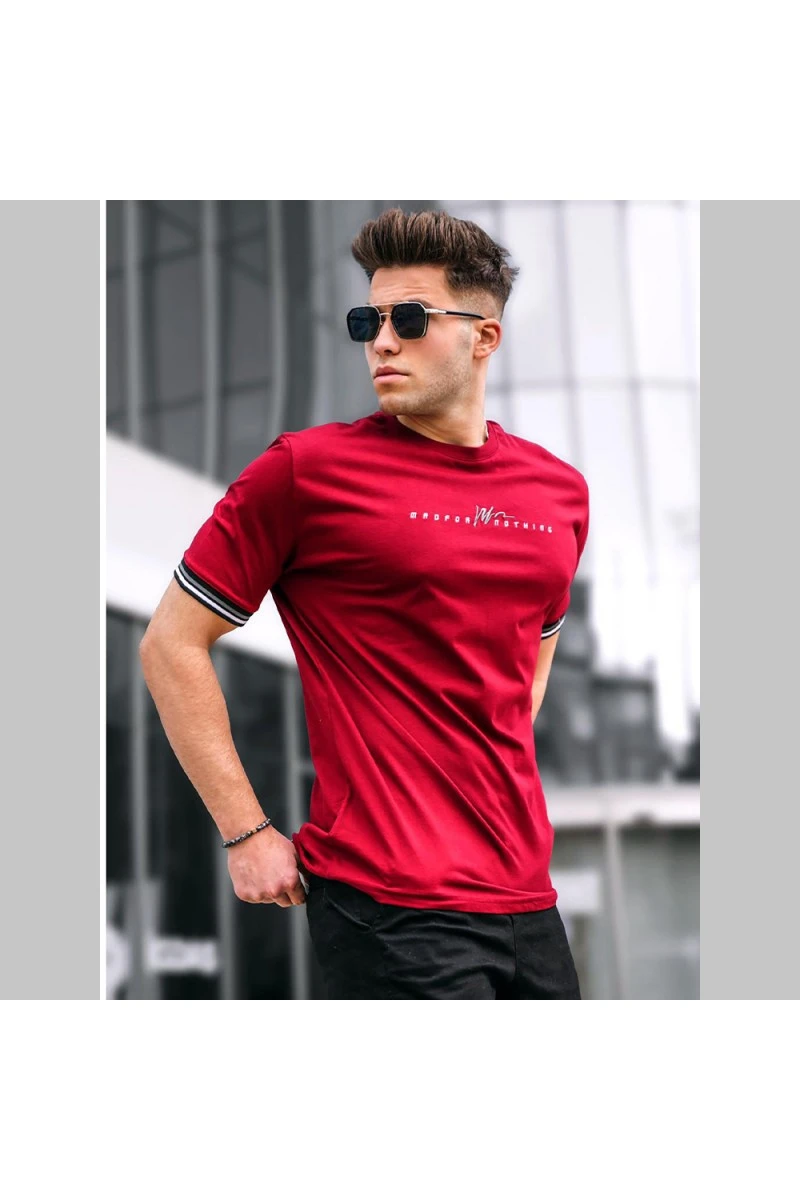 Mens T-shirt - Claret Red - 5849