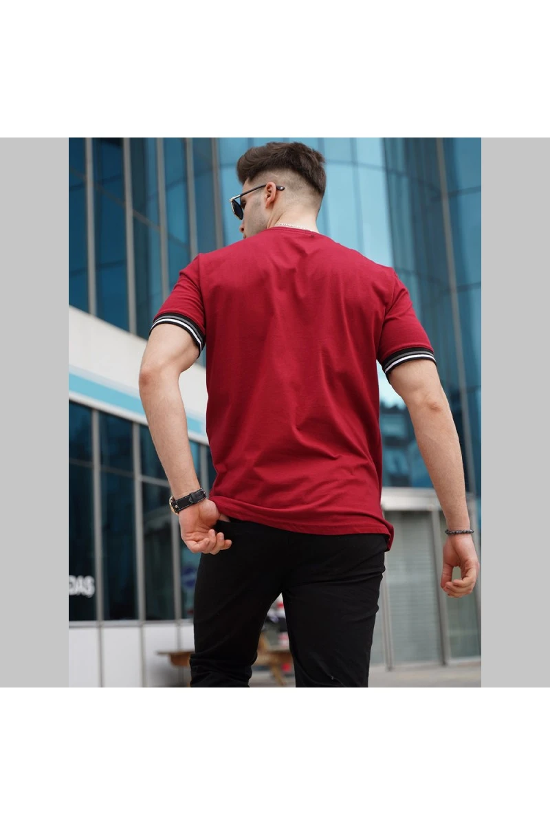 Mens T-shirt - Claret Red - 5849