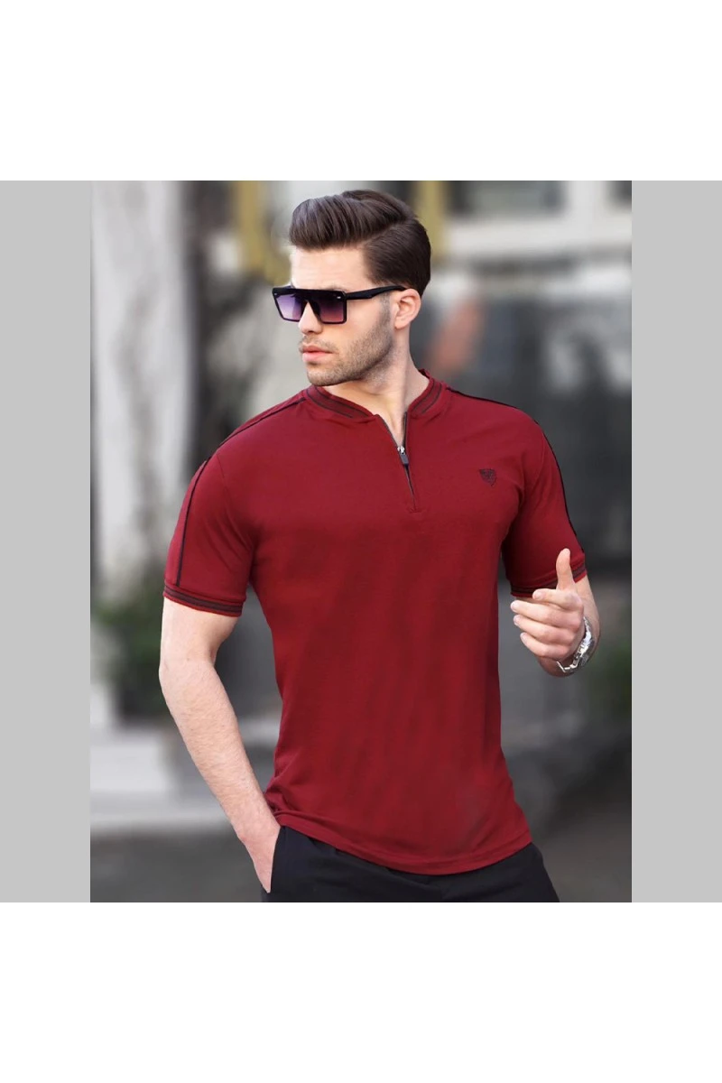 Mens T-shirt - Claret Red - 9281