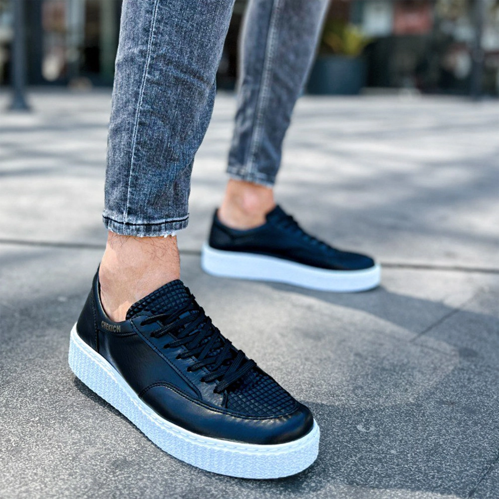 Mens Sneakers - Black White - 017