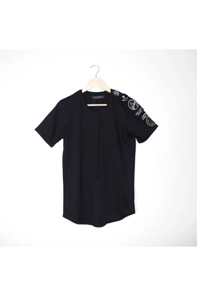 Men's T-shirt  - Black - Reverse Stitching