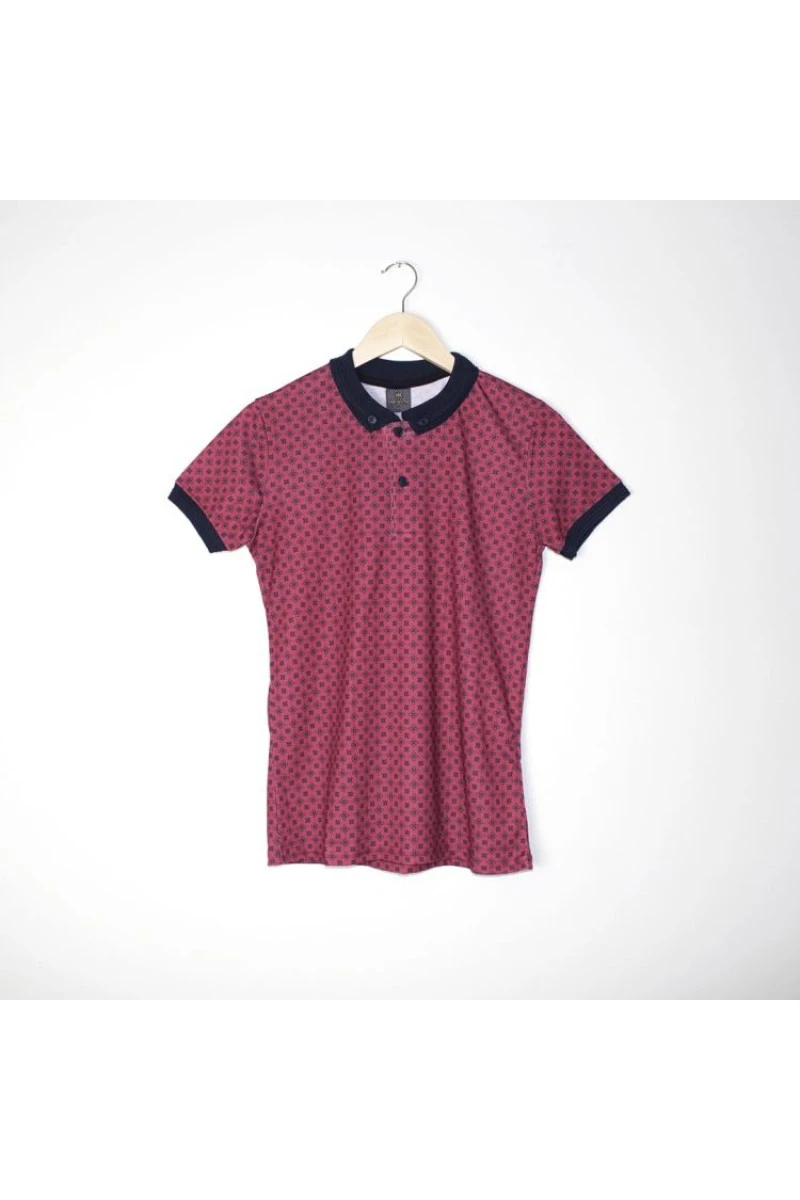Men's Polo-Neck T-shirt - Red