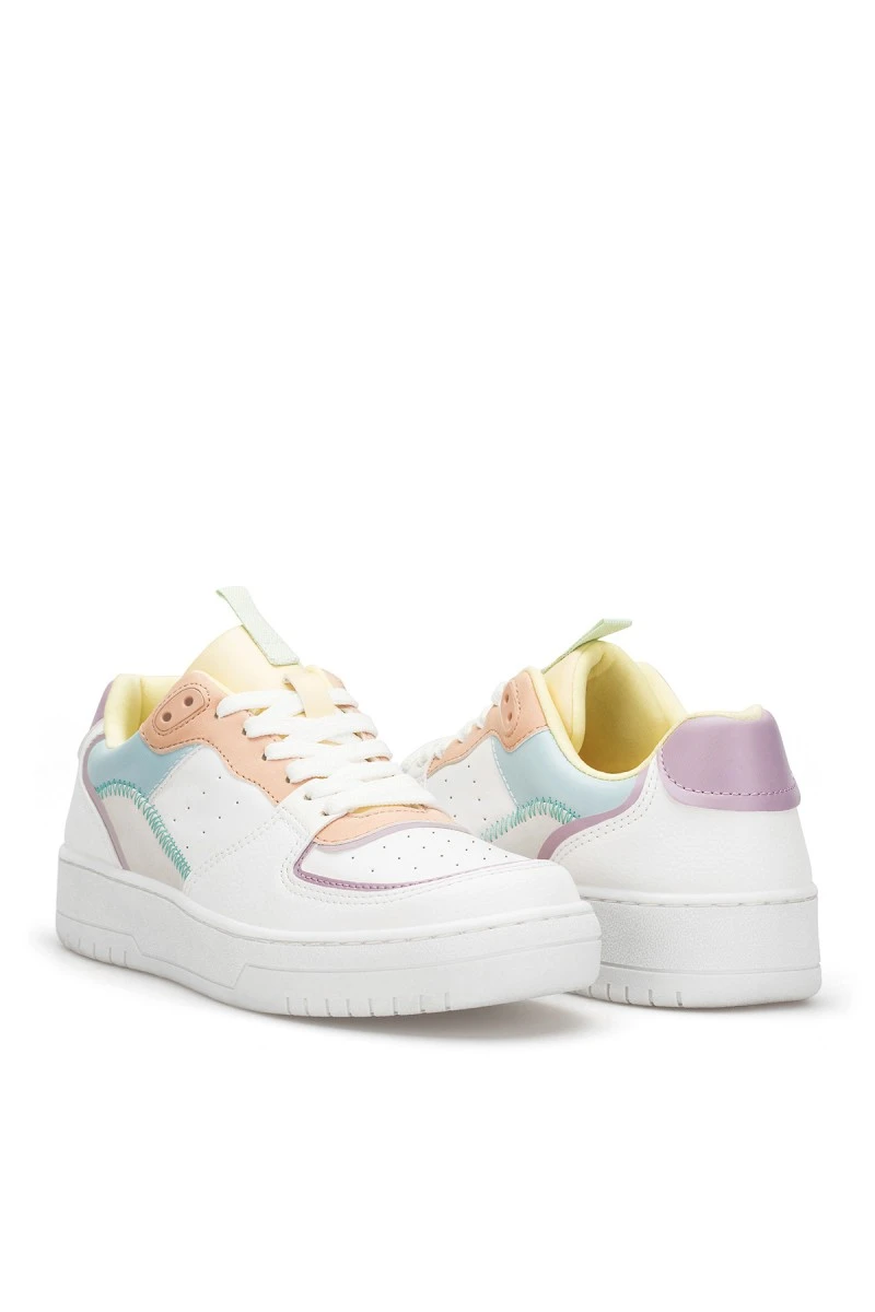 Women's Sneakers - White Yellow Blue - DS Alley