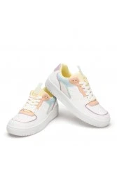 Women's Sneakers - White Yellow Blue - DS Alley