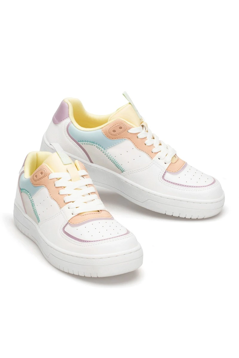 Women's Sneakers - White Yellow Blue - DS Alley