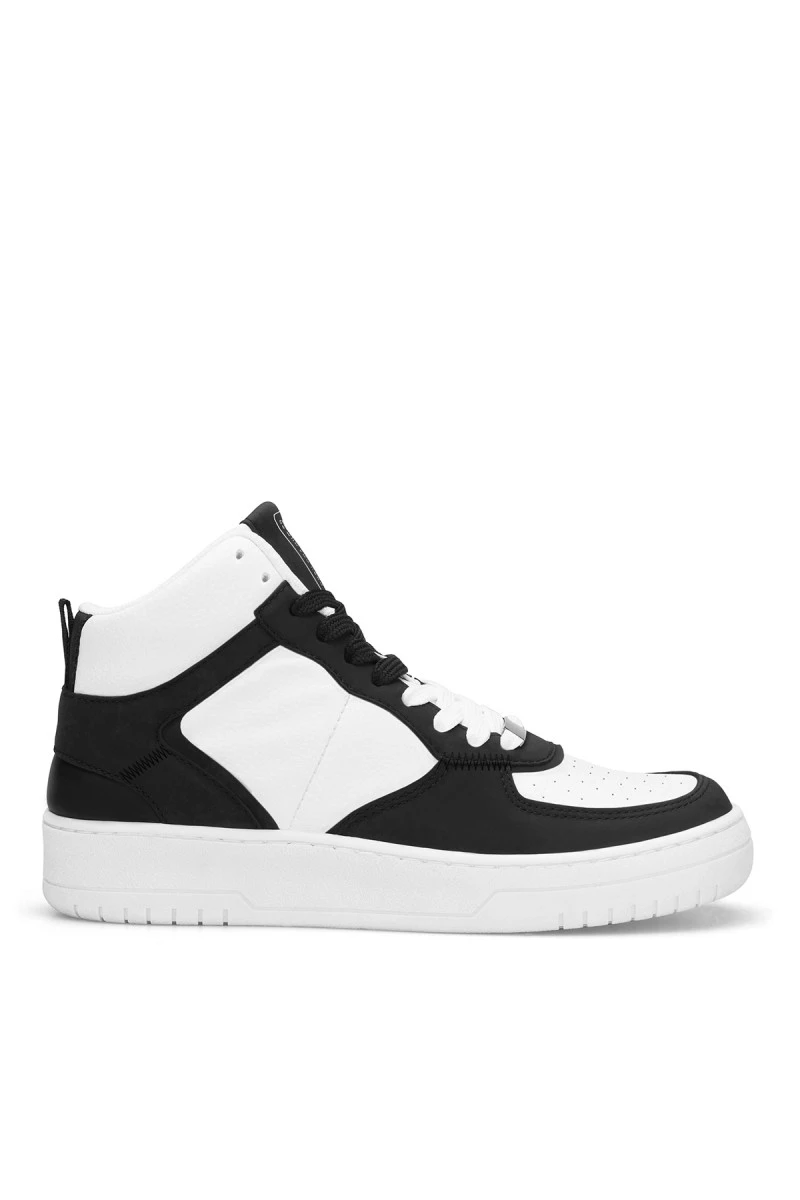 Women's High Top Sneakers - White Black - DS Maya