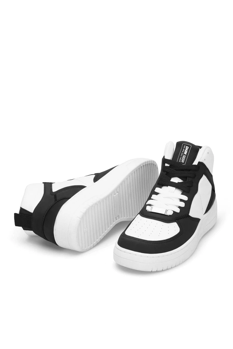 Women's High Top Sneakers - White Black - DS Maya
