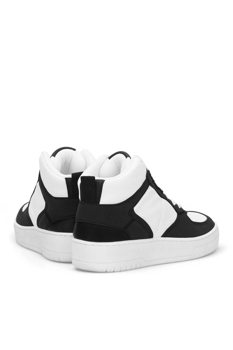 Women's High Top Sneakers - White Black - DS Maya