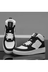 Women's High Top Sneakers - White Black - DS Maya