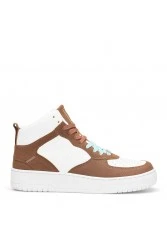 Women's High Top Sneakers - White Tan - DS Maya