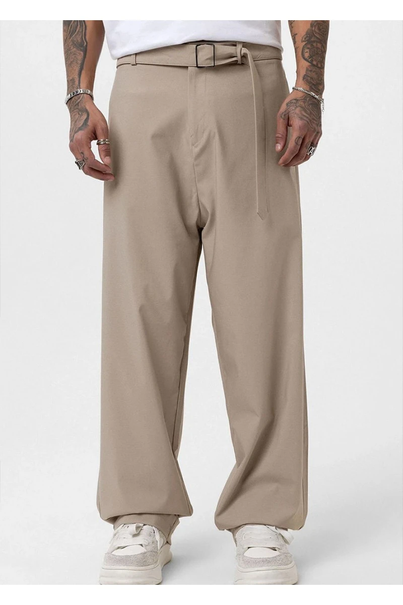 Men's Baggy Pants - Beige - V20 - 01
