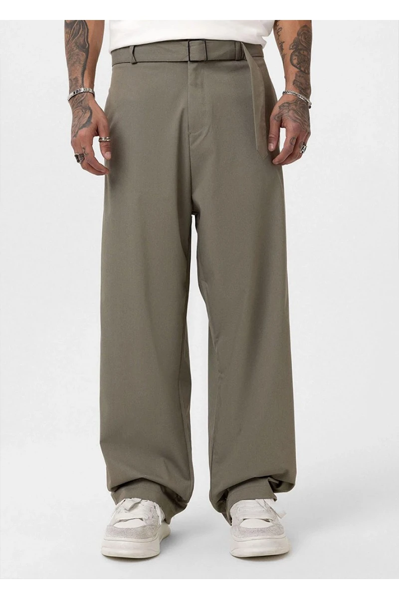 Men's Baggy Pants - Khaki - V20 - 01