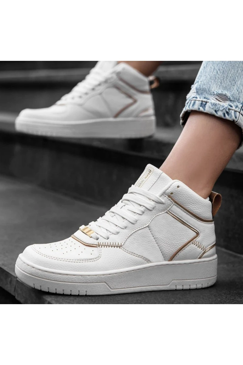 Women's High Top Sneakers - White - DS Maya